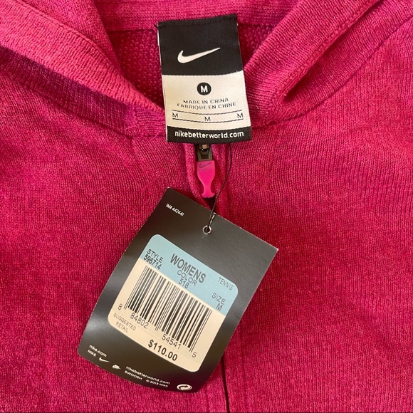 NIKE Full-Zip Wool Blend Tennis Jacket in Bright Fuschia - Picture 7 of 9